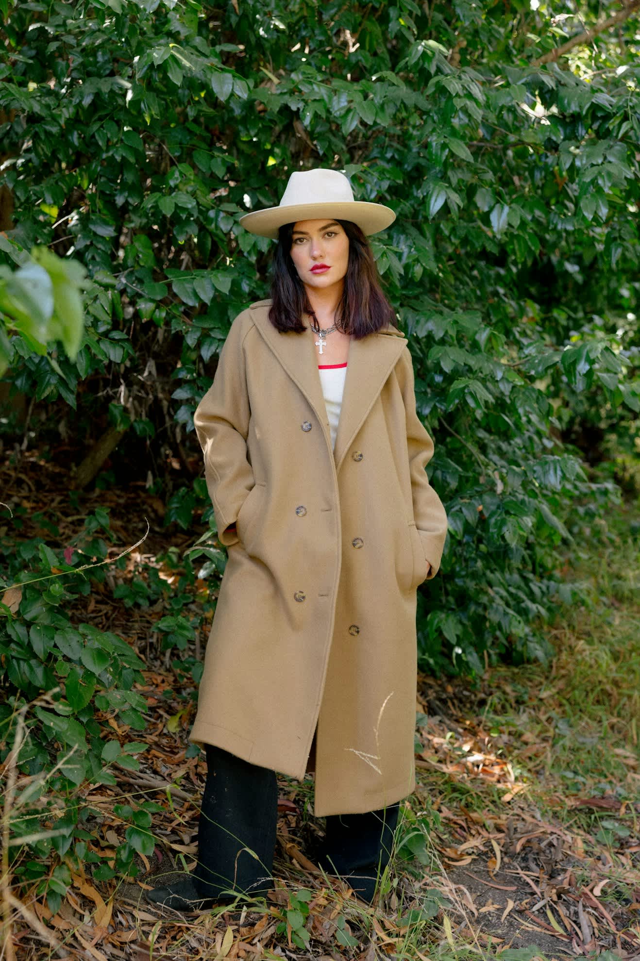 Lennox Stretch Felted Coat - Khaki - Image 3